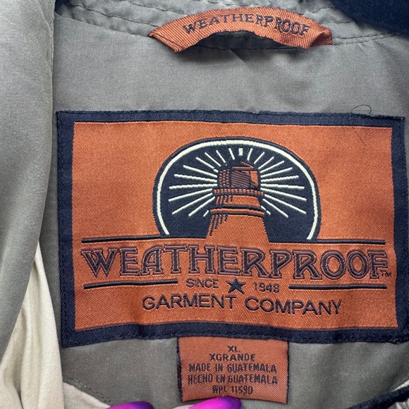 Weatherproof Garment‎ Co Men's XL Olive Green Bomber Jacket Coat Classic - Picture 3 of 11